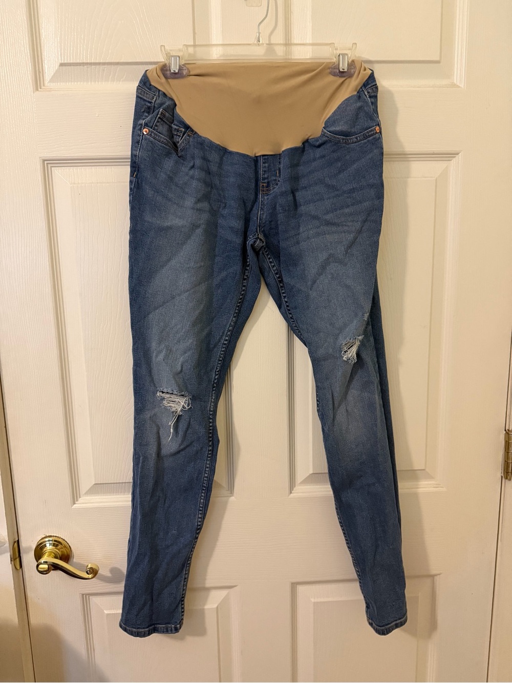 Oh Baby by Motherhood Maternity Secret Fit Belly Distressed Skinny Jeans M